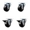 Service Caster 3'' Soft Rubber Wheel Swivel Top Plate Caster Set with 2 Posi Brakes, 4PK SCC-20S314-SRS-2-PLB-2 - alternate 1